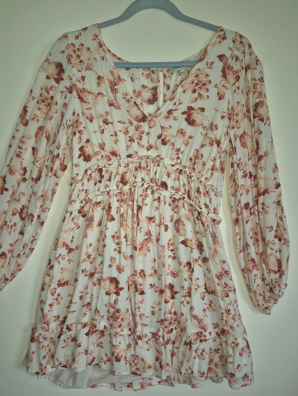 Rosy Peach Babydoll Floral Dress